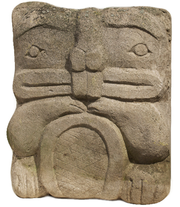 E.B. Cox - Beaver Mask - limestone