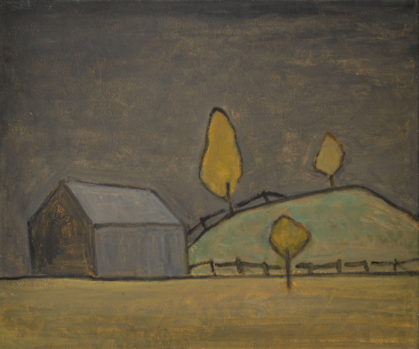 Artist: Barker Fairley Painting: Barn at Night, 1976