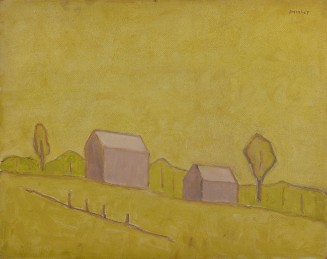 Artist: Barker Fairley Painting: Unititled - Two Barns