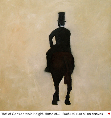 Artist: Brian Burke Painting: Hat of Considerable Geight, Horse of...