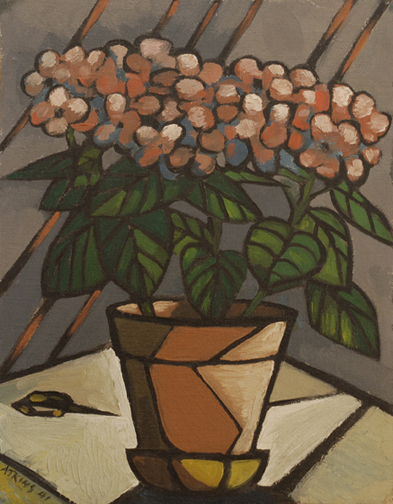 Caven Atkins Still Life Begonia at Freda and Tom's