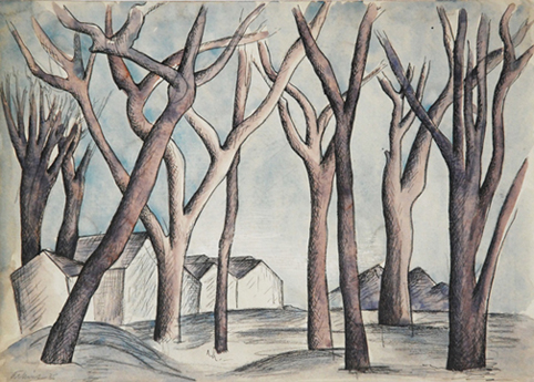 Artist: Caven Atkins | Painting: Landscape with trees