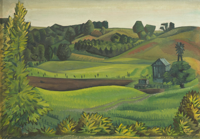 Artist: Caven Atkins Painting: Untitled Landscape, 1938