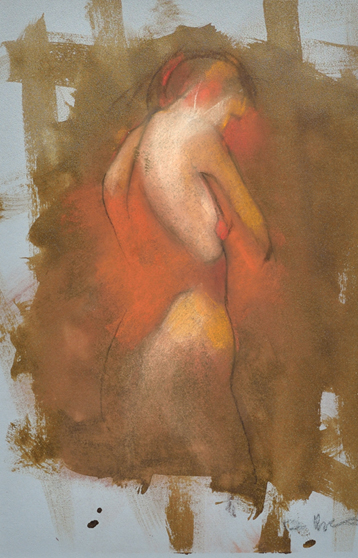 Artist: Daniel Hughes Drawing: Female Nude Turning