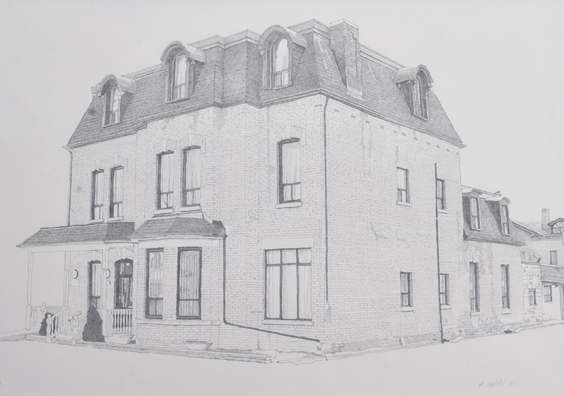 Artist: David Michael Scott Drawing: Building on Sherbourne