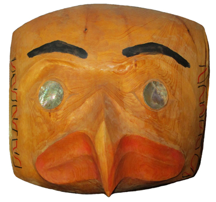 E.B. Cox - Mask - painted wood with shell inlay