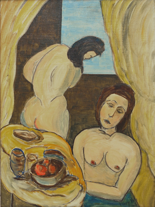 Artist: Florence Vale Painting: Still Life with Figure, 1948