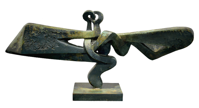 Artist: Sorel Etrog Bronze Sculpture: Flight, 1963-64