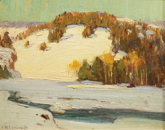 Artist: Frederick N. Loveroff Painting: Sketch for 'Snow on Hillside'