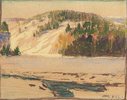 Artist: Frederick N. Loveroff Painting: Sketch for 'Snow on Hillside'