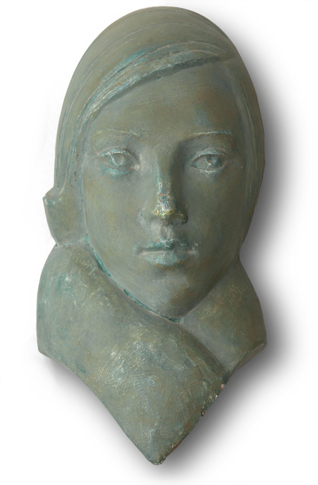 Artist: Florence Wyle | Sculpture: Female Face Relief