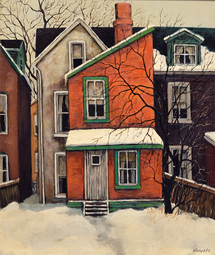Artist: John Kasyn Painting: Backyard on Jarvis St., 1971