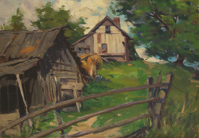 Artist: Queenie Gilverson Painting: Moore Park Cottage, 1916