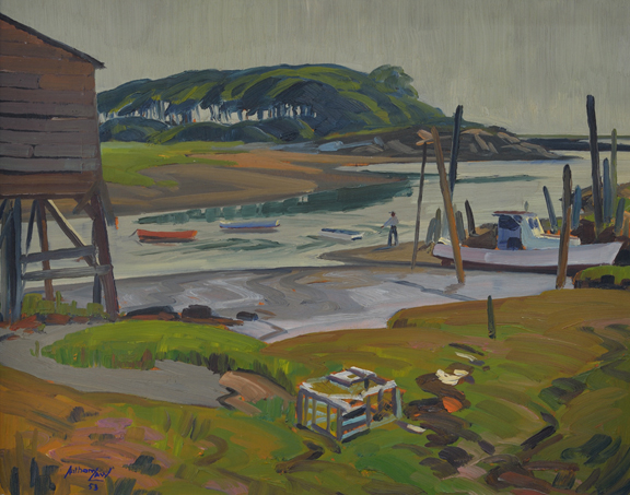 Artist: C. Anthony Law Painting: Low Water, 1953