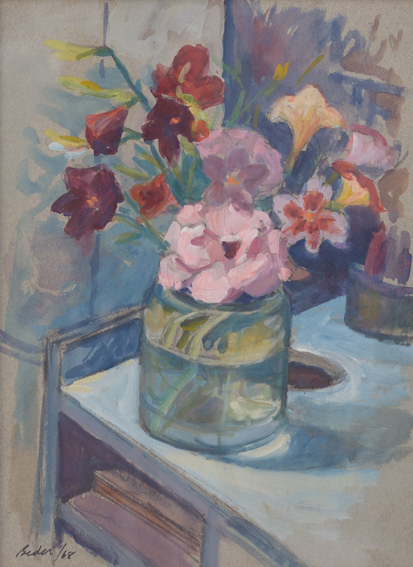 Artist: Jack Beder Painting: Rose and Salpiglossis