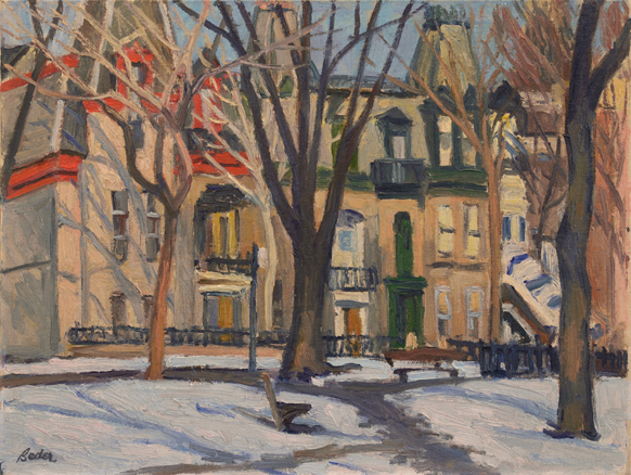 Artist: Jack Beder Painting: Houses on the Square