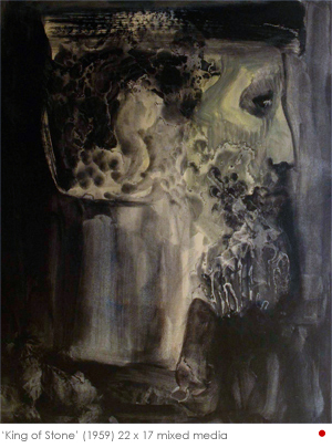 Artist: Jack Nichols Mixed Media Drawing: King Of Stone, 1959