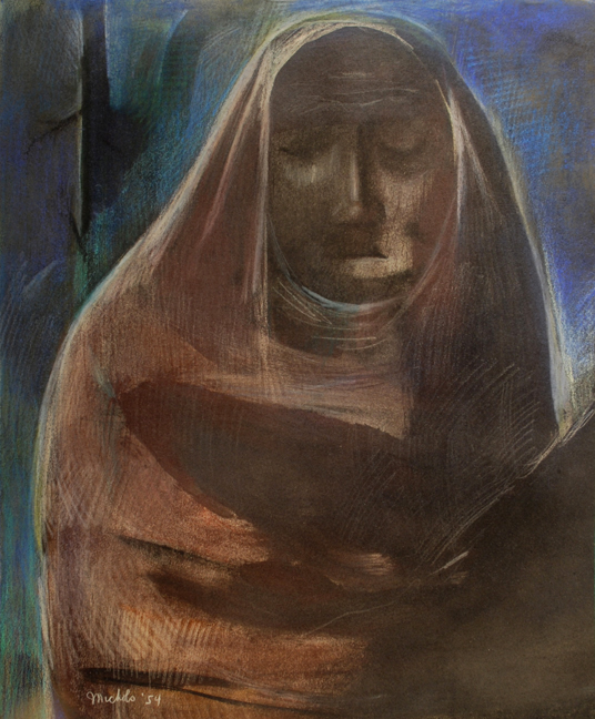 Artist: Jack Nichols Mixed Media: Cowled Mourner, 1954