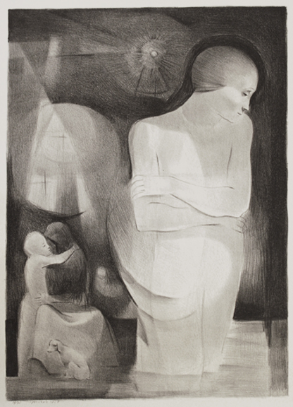 Artist: Jack Nichols Lithograph: Presence with Light (1957)