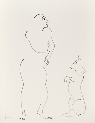 Artist: Jack Nichols Ink Drawing: Bewildered Dog, 1963