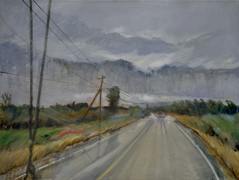 Artist: Jane Everett Painting: Cloudburst Hwy 97 III