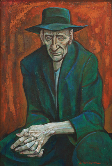 Artist: Joe Rosenthal Painting: Seated Old Man - Green Suit