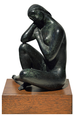 Artist: Joe Rosenthal Bronze Sculpture: Resting Nude