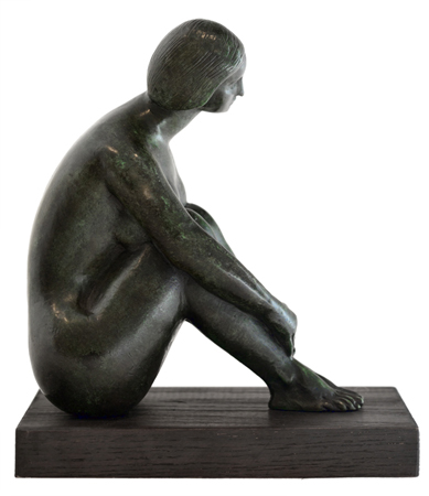 Artist: Joe Rosenthal Bronze Sculpture: Seated Nude