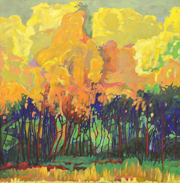 Artist: John Doyle Painting: Yellow Tree Line, 2018