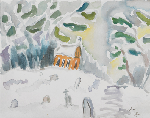 Artist: Kate Grigg | Painting: Country Church 2015