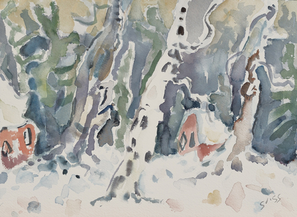 Artist: Kate Grigg | Painting: Snowy Woods 2015