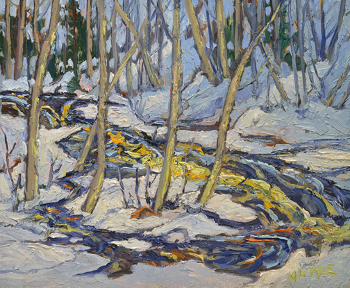 Artist: Lawrence Nickle Painting: Gorge, South Branch Magnetawan River near West Boundary Algonquin Park
