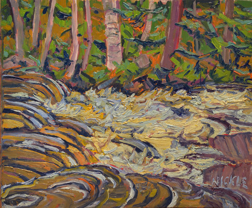Artist: Lawrence Nickle Painting: Magnetawan River South Branch near West Boundary Algonquin Park