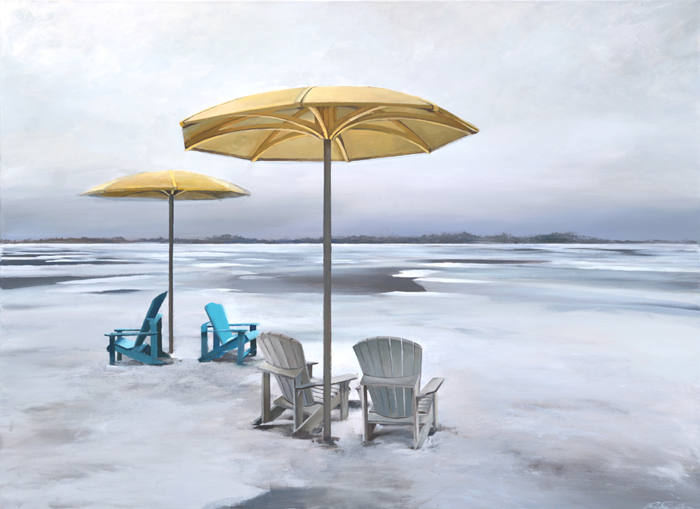 Artist: Ryan Dineen | Painting: Lake Ontario (2019) 36 x 48 oil on canvas