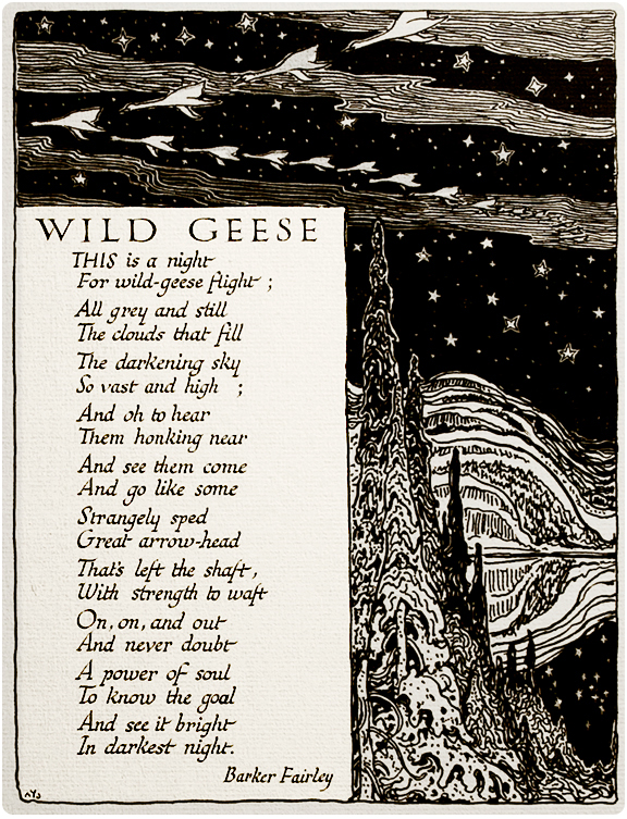 Artist: Barker Fairley Poem: Wild Geese