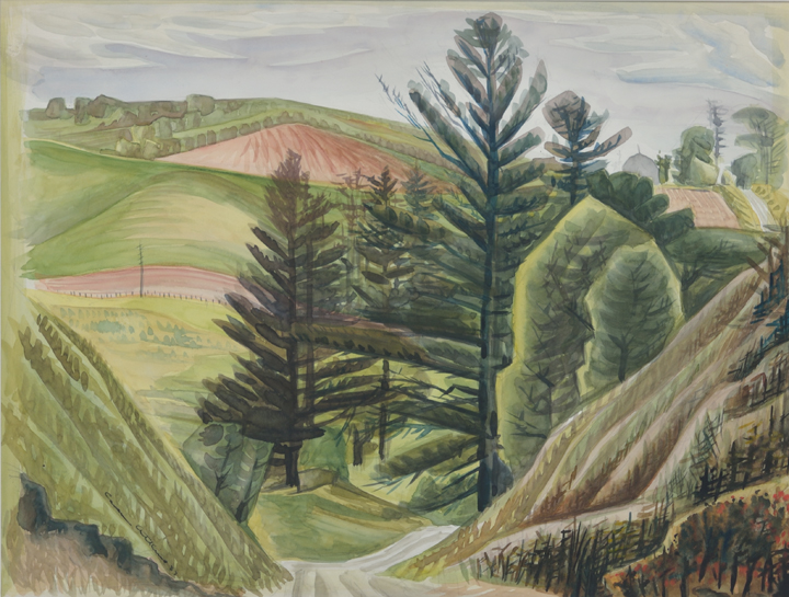 Artist: Caven Atkins | Painting: Landscape with Pines